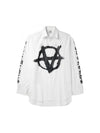 Logo Cotton Long-Sleeve Shirt White - VETEMENTS - BALAAN 1