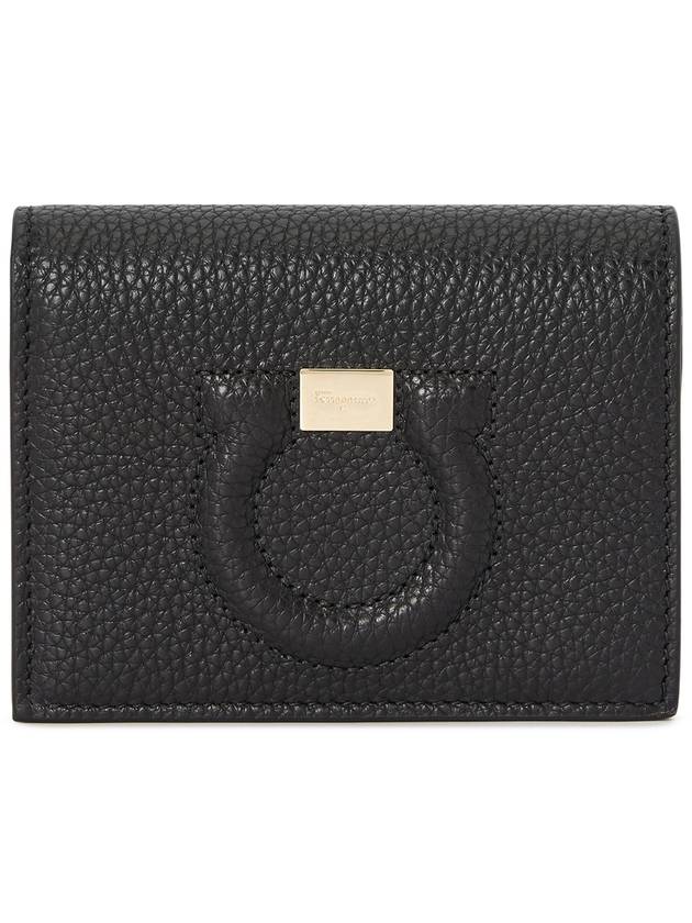 Gancini Logo Half Wallet Black - SALVATORE FERRAGAMO - BALAAN 2