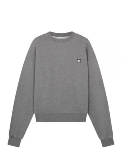 Women's Bold Fox Head Patch Comfort Sweatshirt Medium Grey Melange - MAISON KITSUNE - BALAAN 2