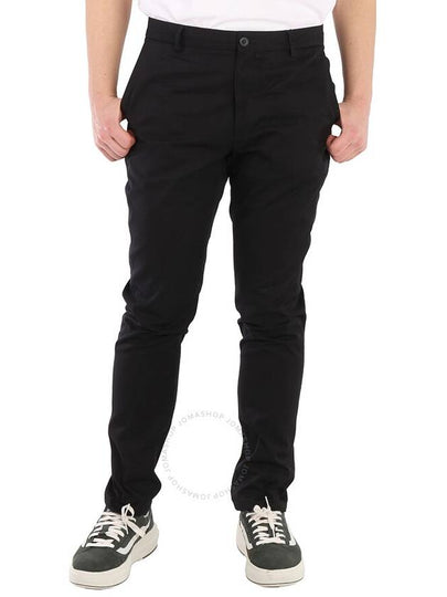 Slim Fit Cotton Chino Straight Pants Black - BURBERRY - BALAAN 2