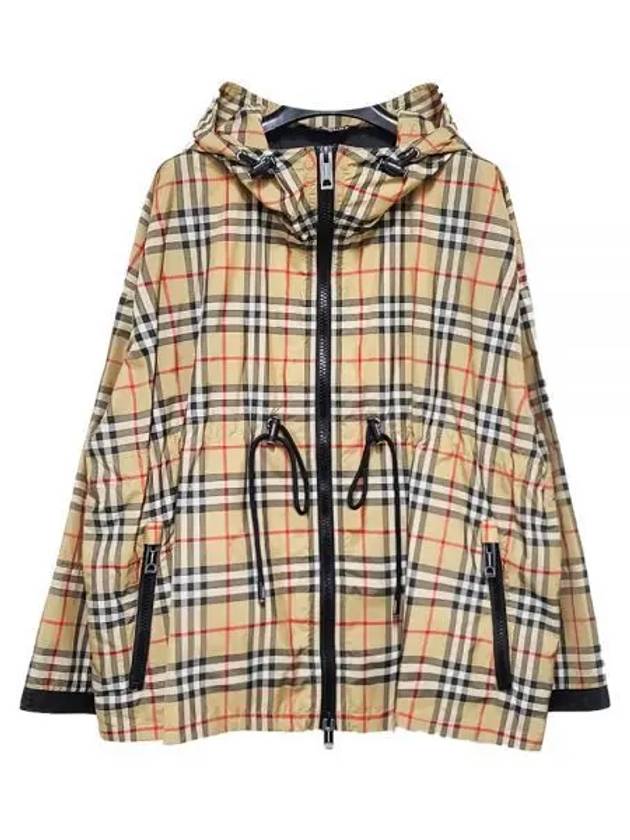 Logo Tape Vintage Check Hooded Jacket Archive Beige - BURBERRY - BALAAN 2