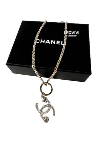 CC Logo Stars Star Heart Layered Necklace Crystal Gold Color ABA883 - CHANEL - BALAAN 1