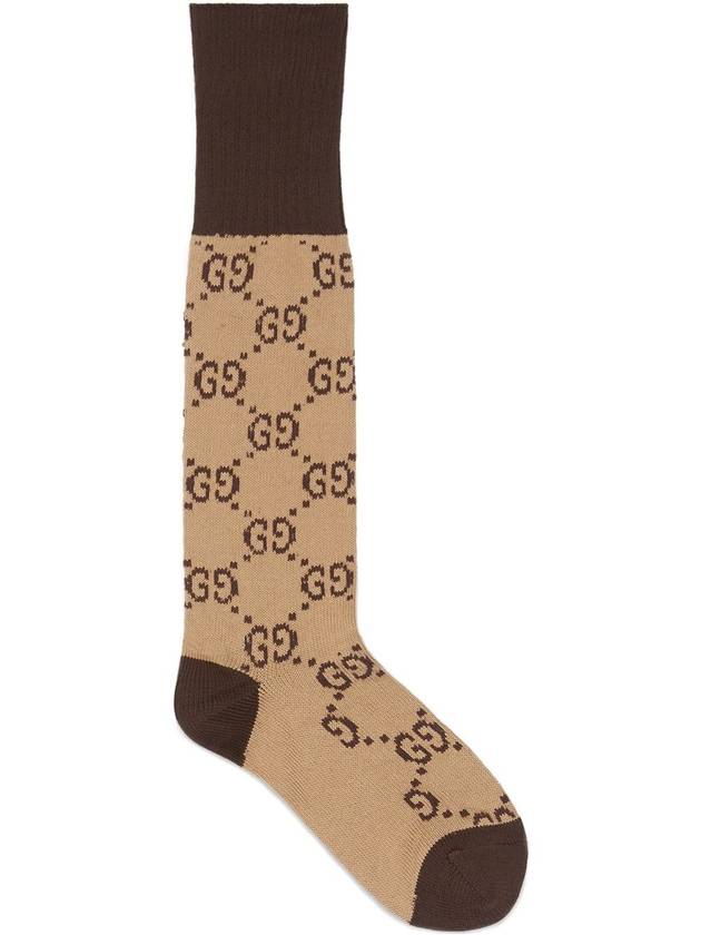 GG Pattern Socks Beige - GUCCI - BALAAN.