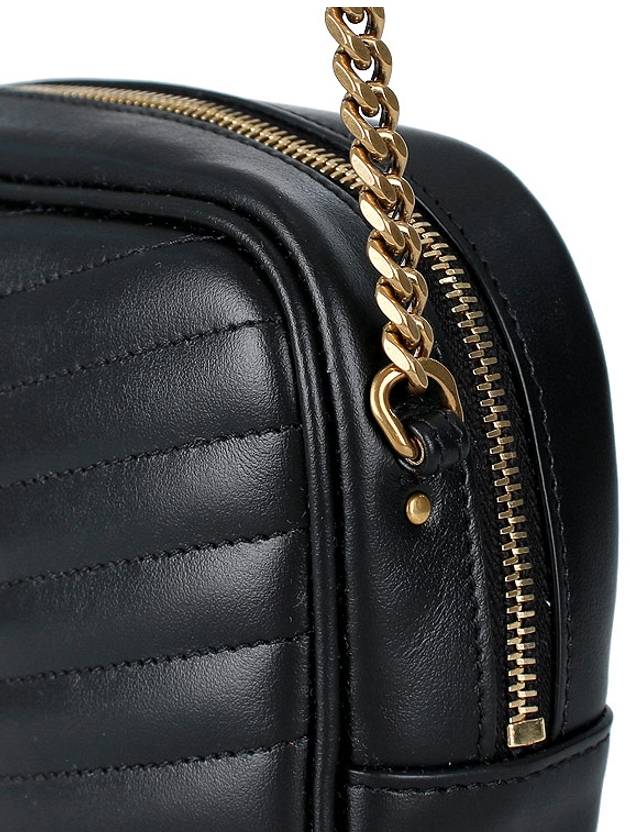 Lou Small Leather Cross Bag Black - SAINT LAURENT - BALAAN 9