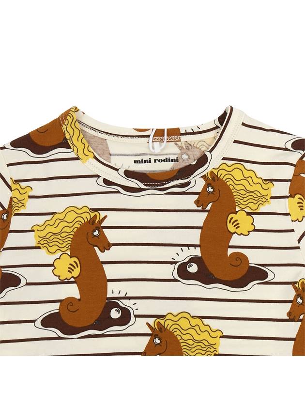 Striped Kids Short Sleeve T Shirt 2362010516 BROWN - MINI RODINI - BALAAN 3