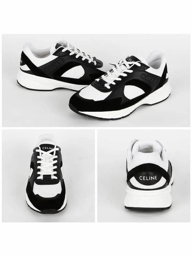 Black Optic White CR 03 Low Lace Up Runner Sneakers 361494644C 38AB - CELINE - BALAAN 3