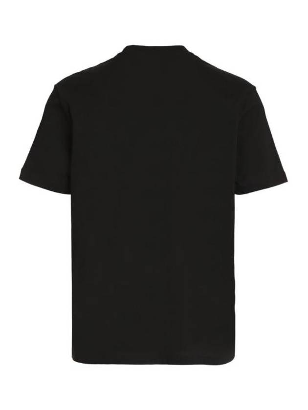 Men's Barocco Silhouette Logo Short Sleeve T-Shirt Black - VERSACE - BALAAN 3