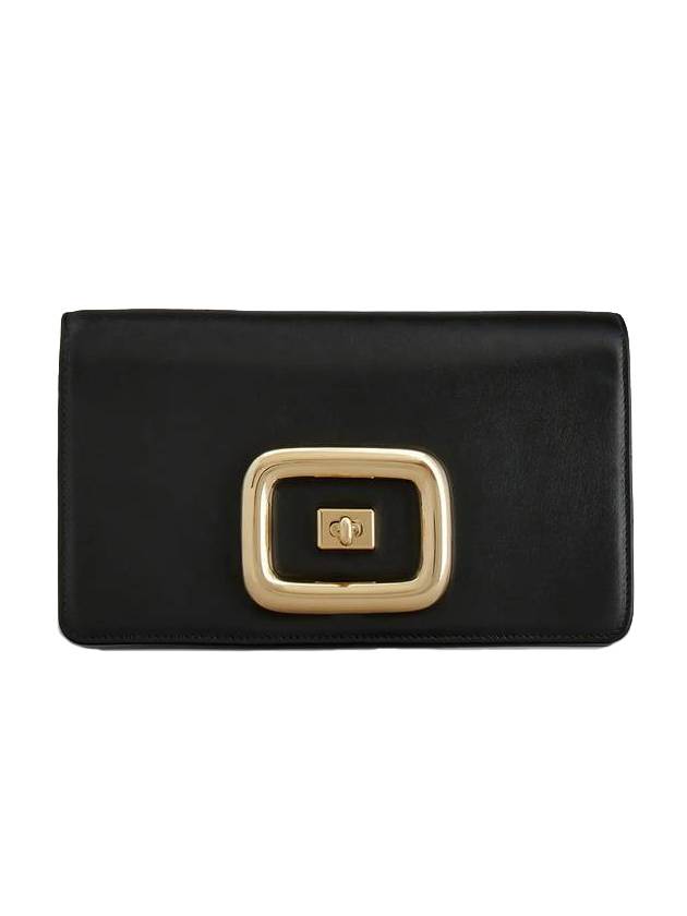 Viv Chalk Leather Mini Cross Bag Black - ROGER VIVIER - BALAAN 1