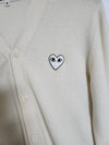 S Ivory White Men Cardigan AZ N066 - COMME DES GARCONS - BALAAN 3