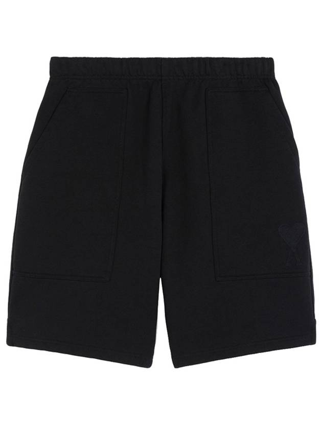 Men's Heart Logo Track Shorts Black - AMI - BALAAN 2