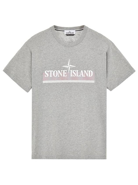 Tricromia One Print Garment Dyed Cotton Jersey Short Sleeve T-Shirt Grey - STONE ISLAND - BALAAN 2