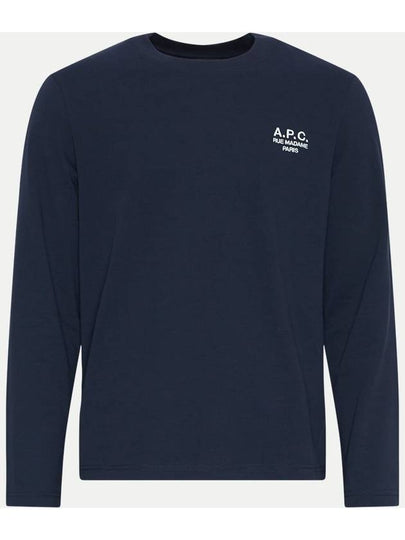 Item Logo Cotton Sweatshirt Navy - A.P.C. - BALAAN 2