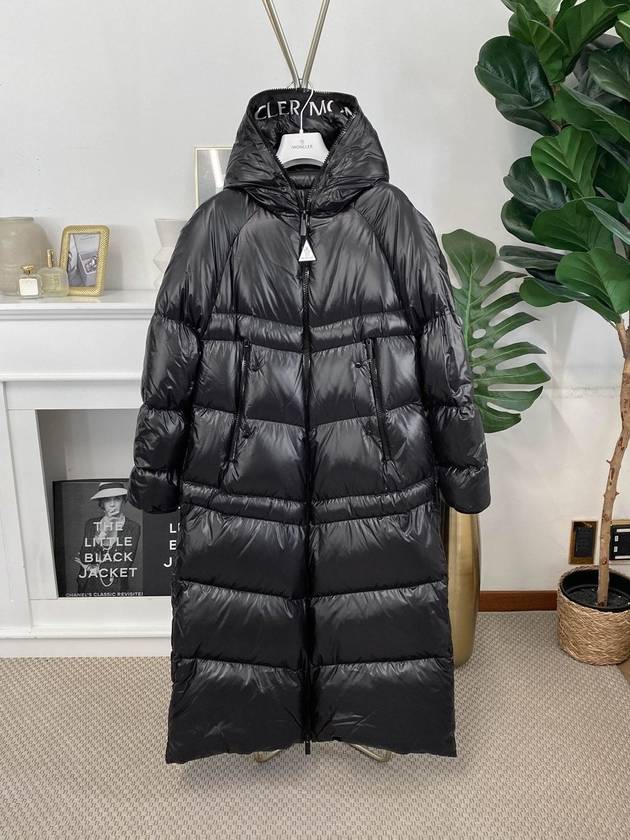 Chanon Quilted Long Hooded Nylon Padding Black - MONCLER - BALAAN 3