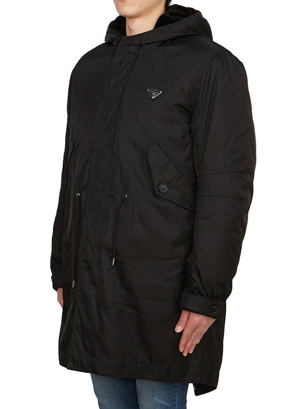 Triangle Logo Patch Re-Nylon Parka Black - PRADA - BALAAN 4