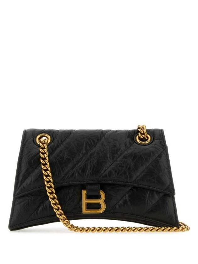 Crush Chain Strap Small Leather Shoulder Bag Gold Black - BALENCIAGA - BALAAN 1