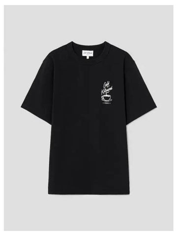 Unisex Cafe Kitsune Coffee Mug Relax Fit T Shirt Black Domestic Product GM0024030655092 - MAISON KITSUNE - BALAAN 1