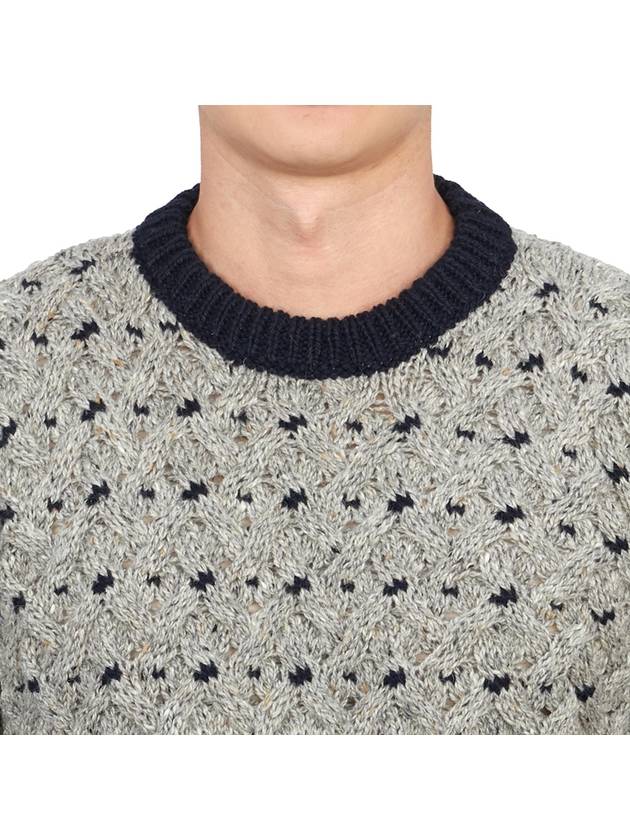 4 Bar Cable Knit Top Grey - THOM BROWNE - BALAAN 6