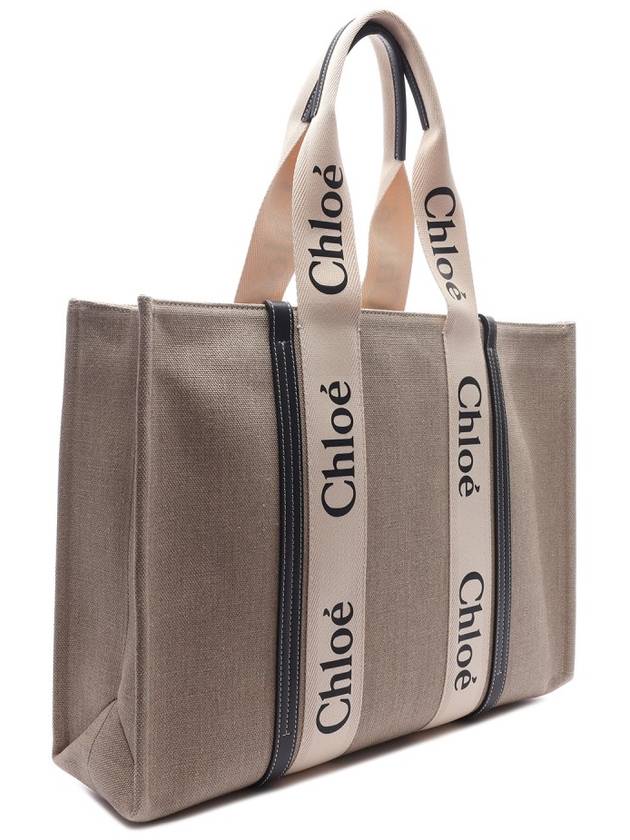 Woody Large Tote Bag Black Beige - CHLOE - BALAAN 4