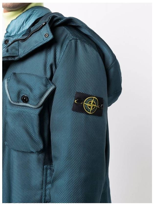 Compass Badge Layered Long Parka Blue - STONE ISLAND - BALAAN 3