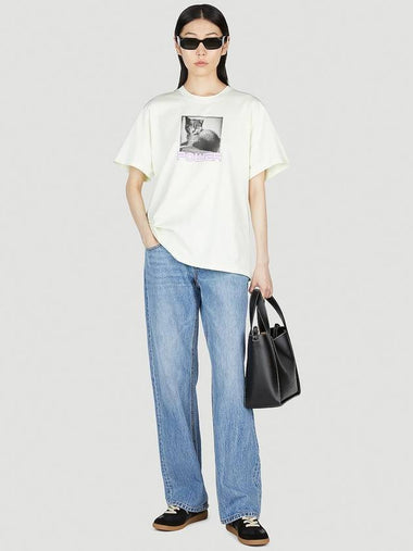 Cat Power T-Shirt 6J01583SPX82 8303 FLUO LIME B0110821113 - STELLA MCCARTNEY - BALAAN 1