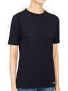 Women's Logo Hem Slim Short Sleeve T-Shirt Navy - JIL SANDER - BALAAN.