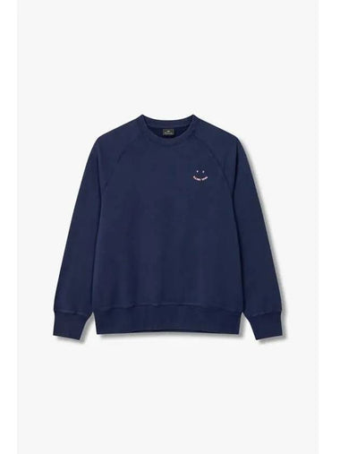 PS Happy Logo Raglan Sweatshirt Navy - PAUL SMITH - BALAAN 1