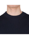 Full Rib Wool Knit Top Navy - STONE ISLAND - BALAAN 7