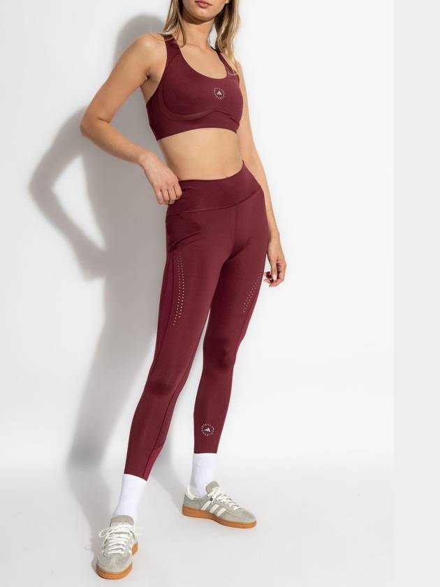 ADIDAS By Stella McCartney Training Leggings With Logo, Women's, Burgundy - ADIDAS - BALAAN 2