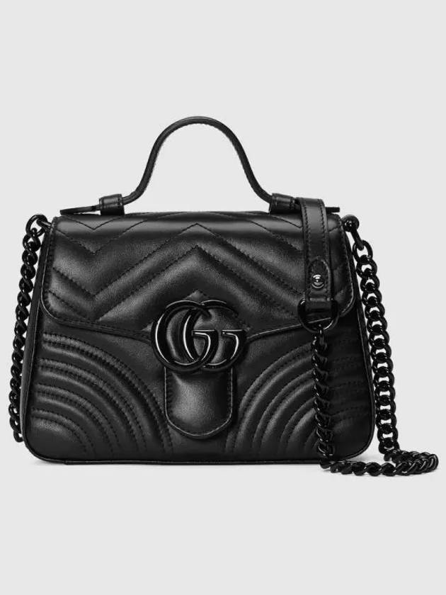 GG Marmont Top Handle Mini Cross Bag Black - GUCCI - BALAAN 2