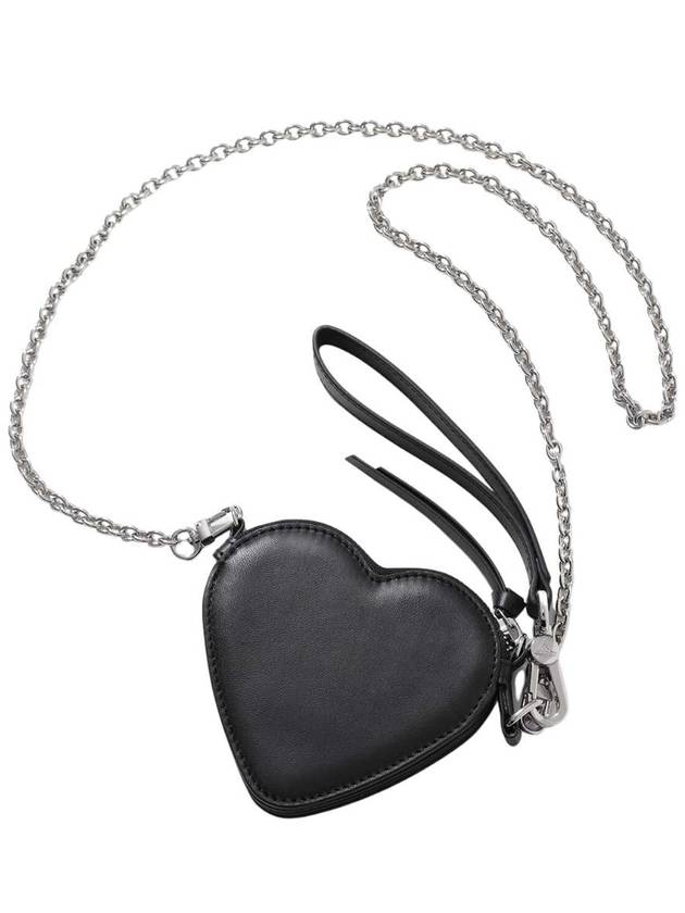 ORB Heart Chain Leather Cross Bag Black - VIVIENNE WESTWOOD - BALAAN 3