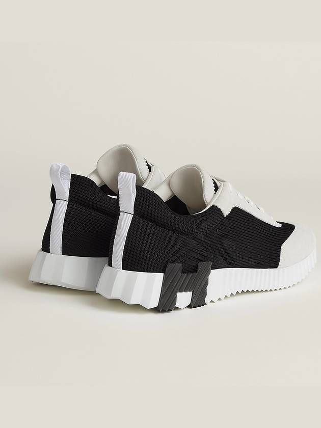 Bouncing Sneakers Mesh Suede Goatskin & Noir Blanc - HERMES - BALAAN 4