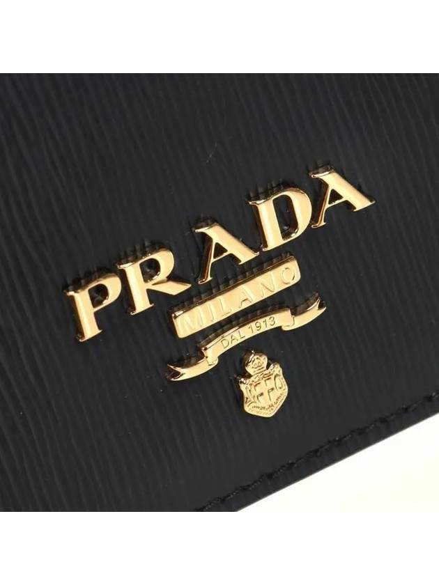 Vitello Gold Logo Card Wallet Black - PRADA - BALAAN 8