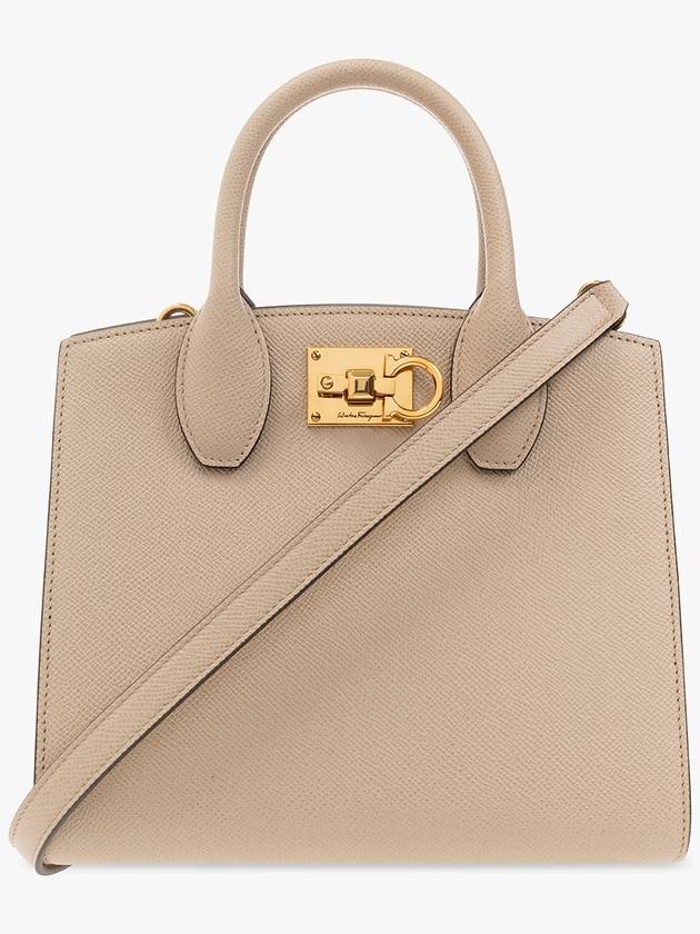 FERRAGAMO ‘Studio Box Mini’ Shoulder Bag, Women's, Beige - SALVATORE FERRAGAMO - BALAAN 1