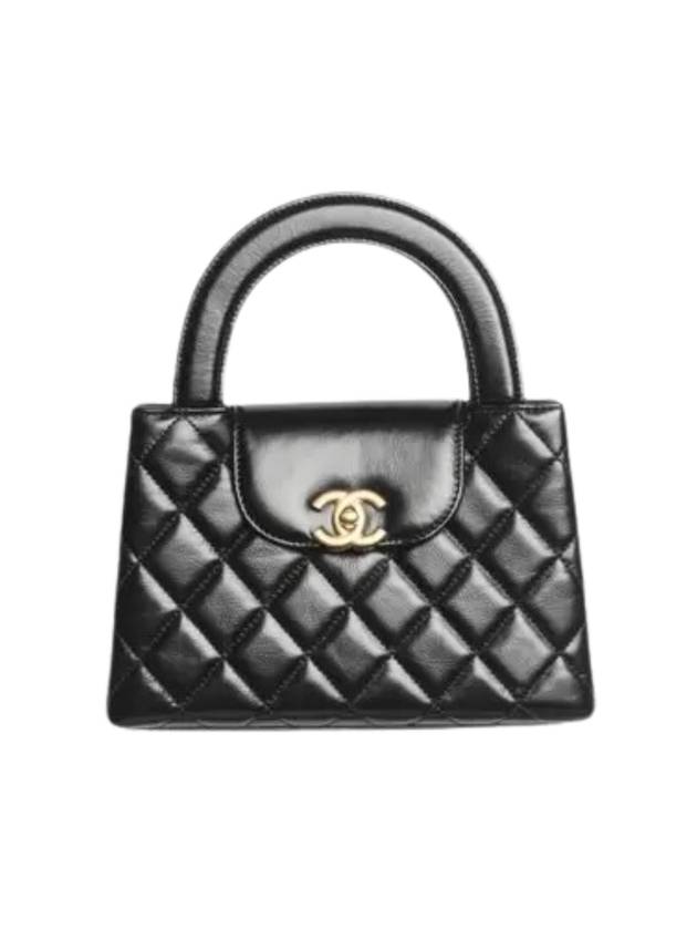 CC Logo Mini Leather Tote Bag Black - CHANEL - BALAAN 1