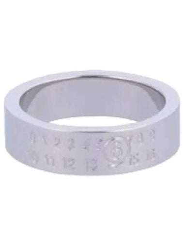 MM6 Basic Numeric Logo Ring Polished Palladio - MAISON MARGIELA - BALAAN 1