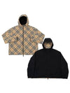 Check Reversible Zip-Up Hoodie Beige - BURBERRY - BALAAN 2