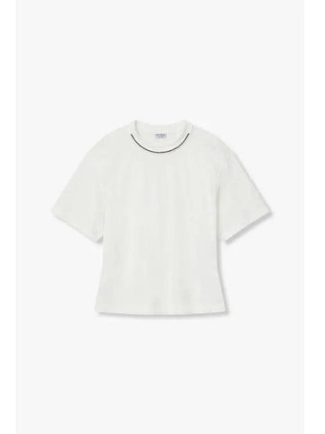 Women s Monili Crew Neck Cotton T Shirt White - BRUNELLO CUCINELLI - BALAAN 1