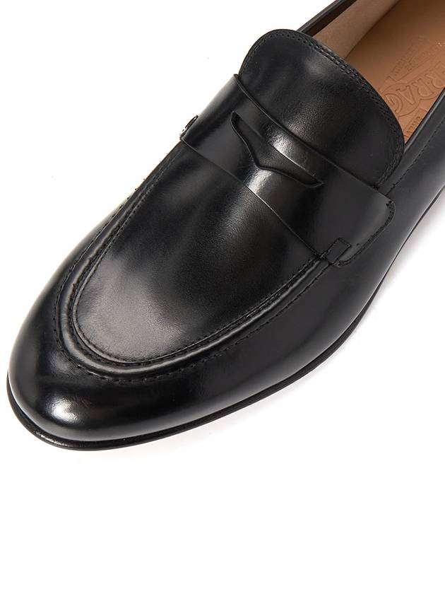 Goya Leather Penny Loafers Black - SALVATORE FERRAGAMO - BALAAN 8