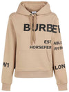 Women's Horseferry Logo Print Hoodie Beige - BURBERRY - BALAAN 1