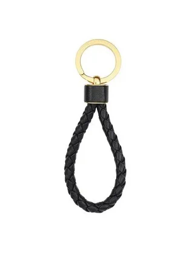 Intrecciato Lambskin Key Holder Black - BOTTEGA VENETA - BALAAN 4