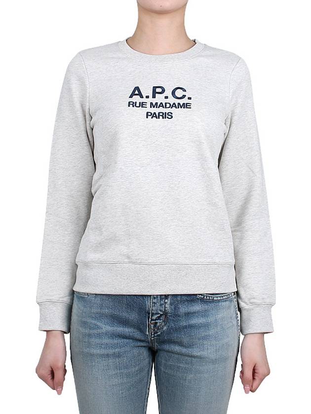 WoMen's TINa Logo Sweat Sweatshirt Heather Ecru - A.P.C. - BALAAN 3