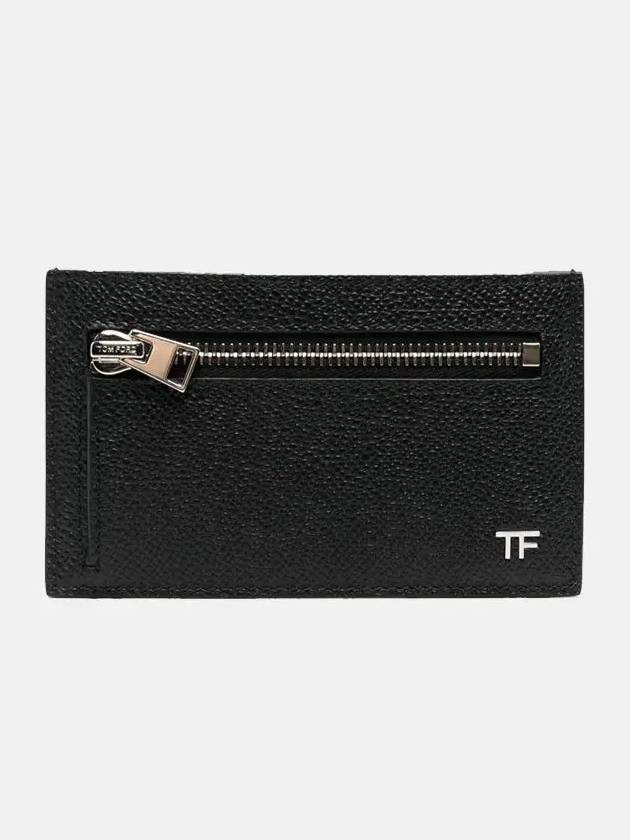 Logo Leather Card Wallet Black - TOM FORD - BALAAN 4