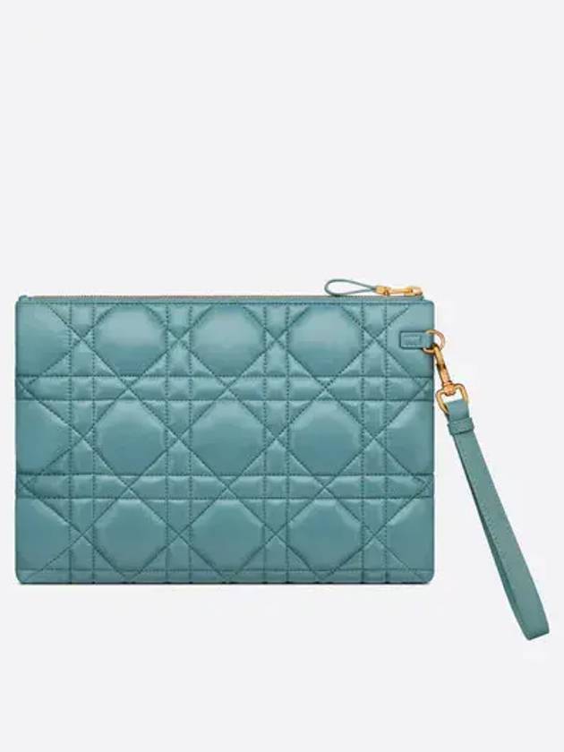 Women's CARO Large Daily Pouch Azure Blue - DIOR - BALAAN 4