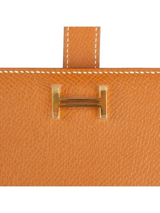 Bean Compact Half Wallet Gold Plated H039790CC - HERMES - BALAAN 5