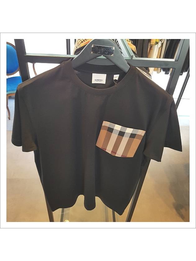 Carrick Check Print Crew Neck Long Sleeve T-Shirt Black - BURBERRY - BALAAN 5