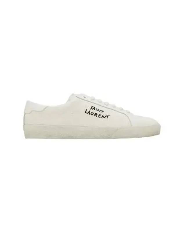 Court Classic SL/06 Embroidered Sneakers In Canvas And Leather Cream - SAINT LAURENT - BALAAN 2