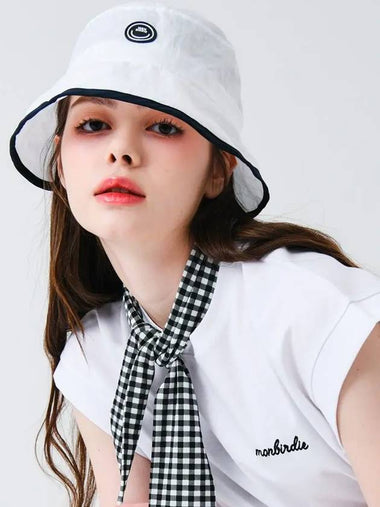 Windproof color combination string bucket hat WHITE - MONBIRDIE GOLF - BALAAN 1