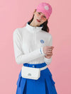 Long sleeve color combination half zip-up t-shirt WHITE - MONBIRDIE GOLF - BALAAN 3