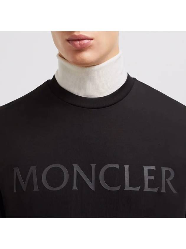 Laminated Logo Short Sleeve T-Shirt Black - MONCLER - BALAAN 5