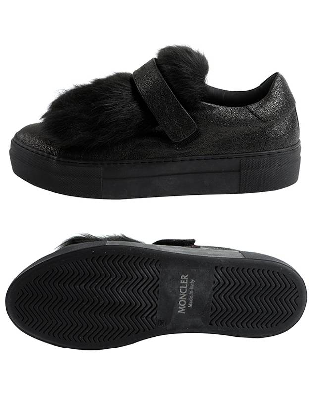 Fur Panel Low-Top Sneakers Black - MONCLER - BALAAN 6